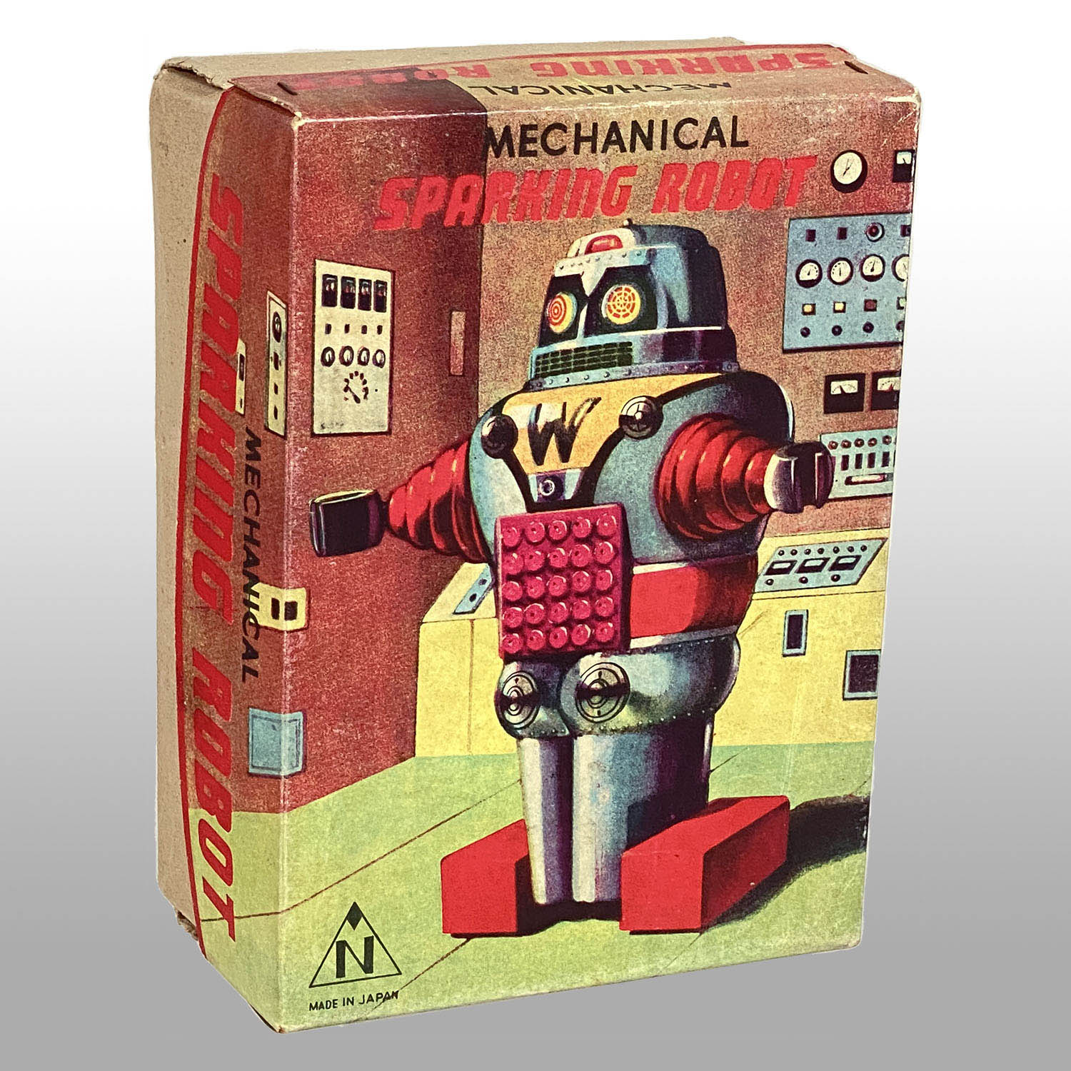 大阪販売当時物 1950年代 スパーキーロボット　ヨシヤ製　吉屋 ゼンマイ ブリキ キャラクターグッズ