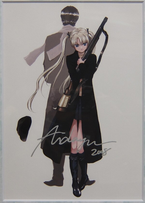 PG-3105]GUNSLINGER GIRL 直筆サイン入りカラー複製イラスト 相田裕