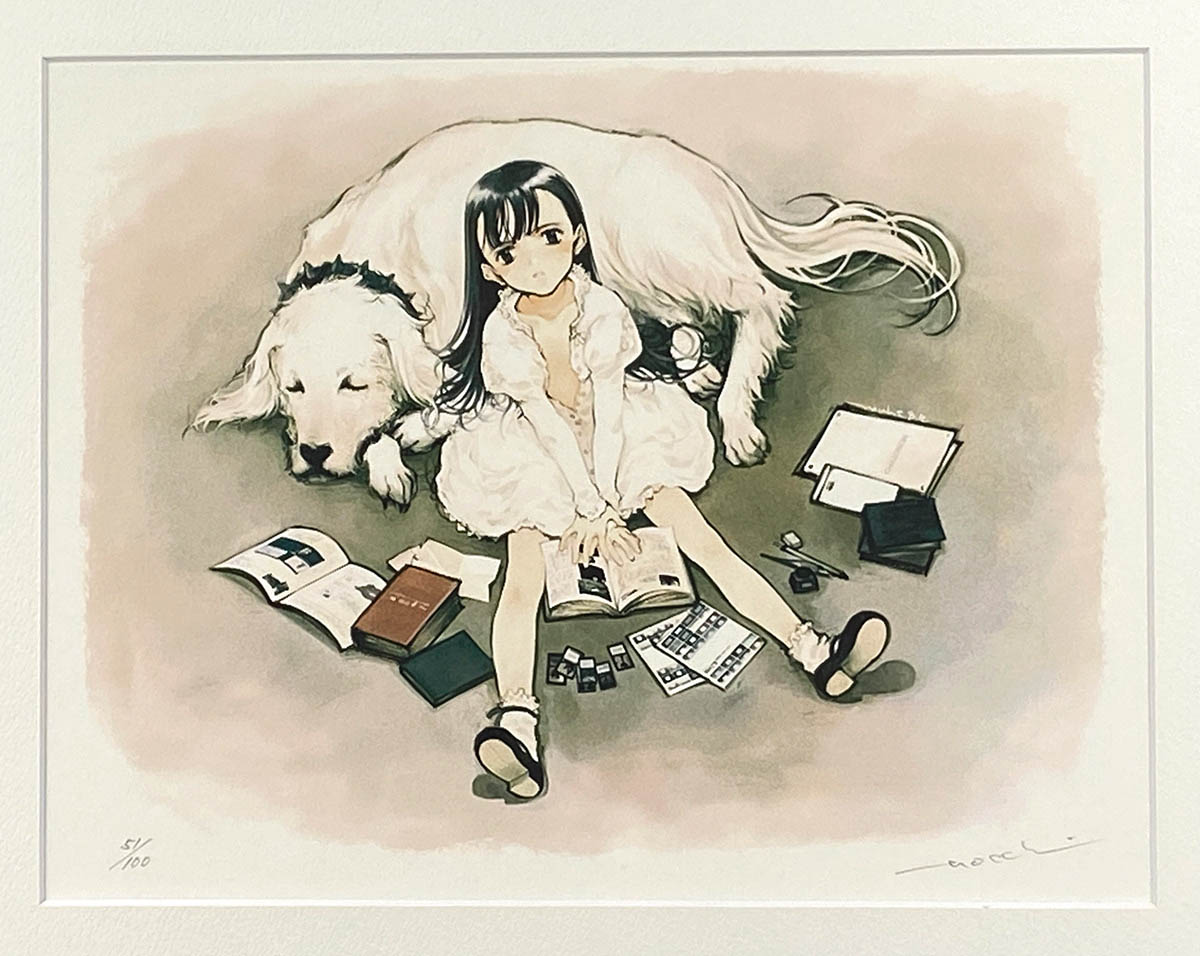 5124] NOCCHI(大槍葦人)直筆サイン入りカラー複製イラスト「北へ。White Illumination」左京葉野香