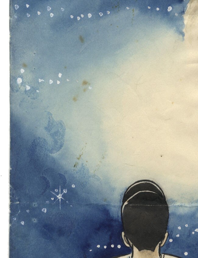 川崎のぼる直筆カラーイラスト「巨人の星」