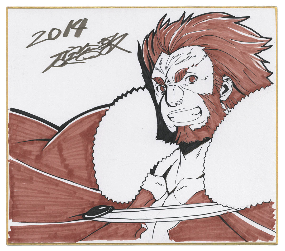 板垣敦 直筆色紙 Fate Zero ライダー