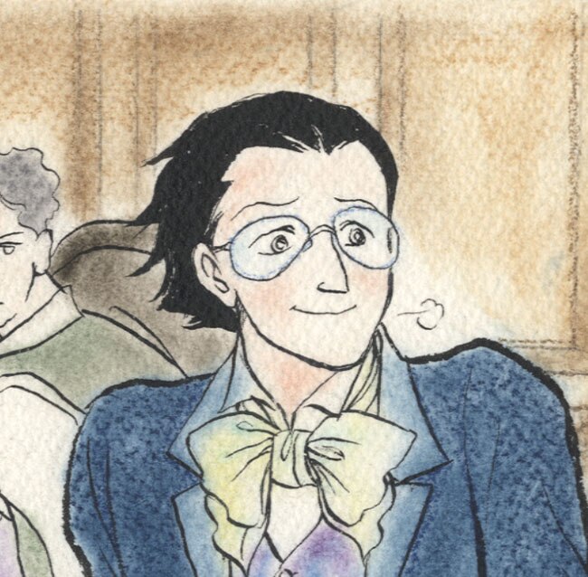 竹宮恵子直筆カラーイラスト「風と木の詩 学舎の午後」