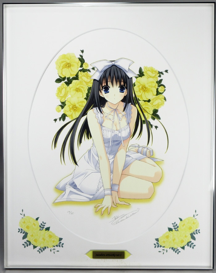 アールビバン　鈴平ひろ　版画　ミクスドメディア　summer girl アールビバン 鈴平ひろ 版画 ミクスドメディア summer girl