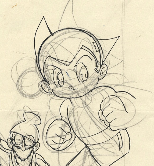 手塚治虫 / 鉄腕アトム - 額付き 手書き 原稿 模写