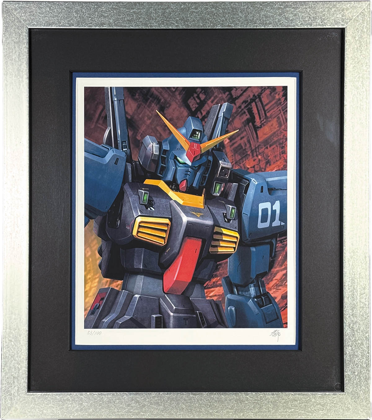 天神英貴 複製原画 「RX-178 ガンダムMk-II」 エマ・シーン中尉搭乗機 2547] 天神英貴 直筆サイン入りカラー複製イラスト「機動戦士ガンダム