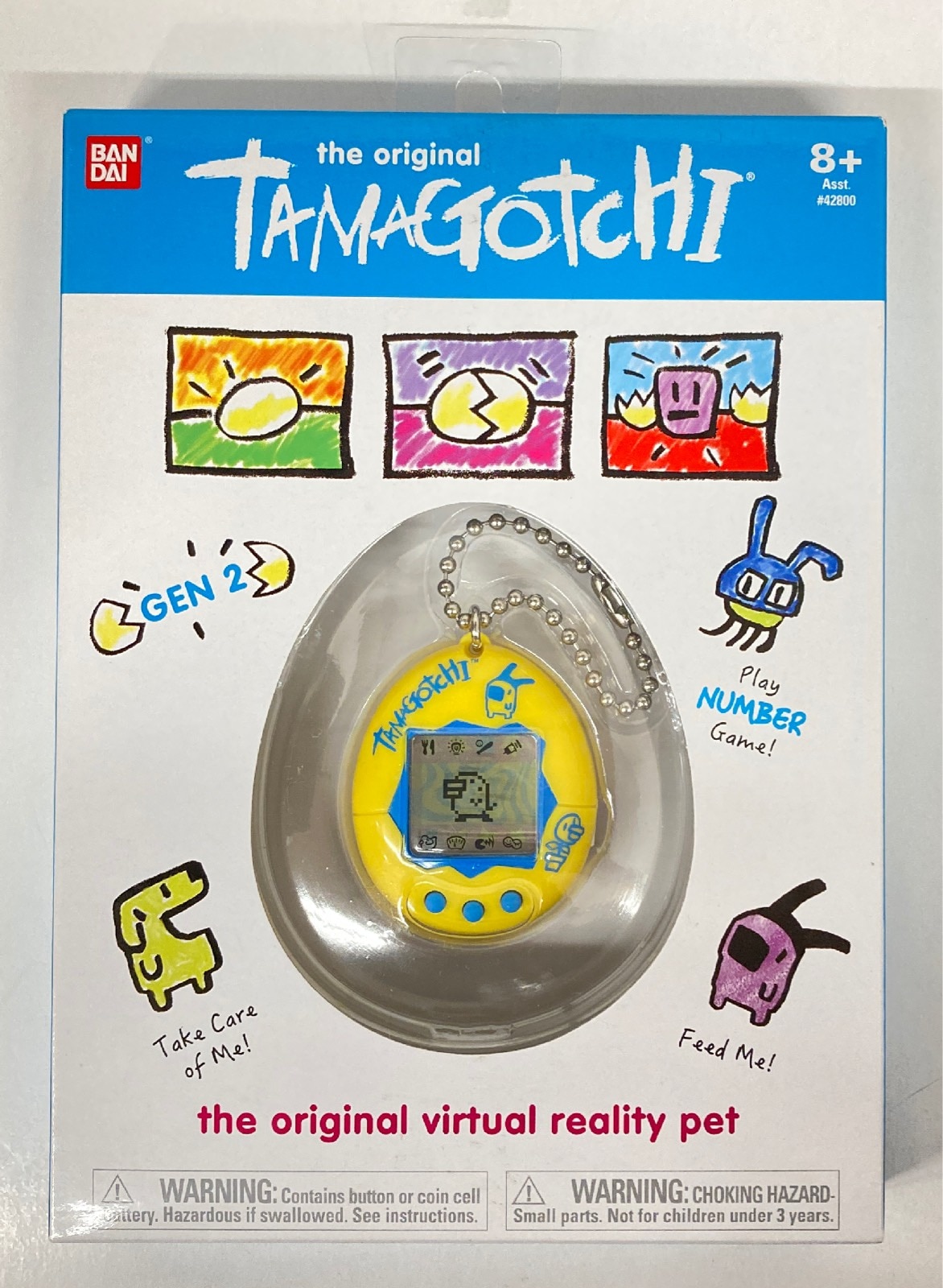 バンダイアメリカ たまごっち（海外版） 黄色/ボタン水色/TAMAGOTCHI