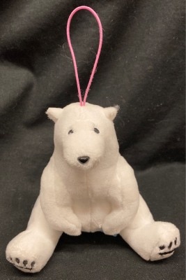 A polar bear in love mascot