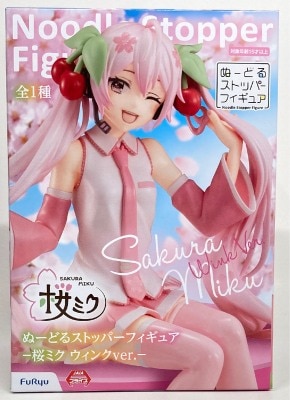 FuRyu Noodle stopper Figure VOCALOID Sakura Miku Wink ver.