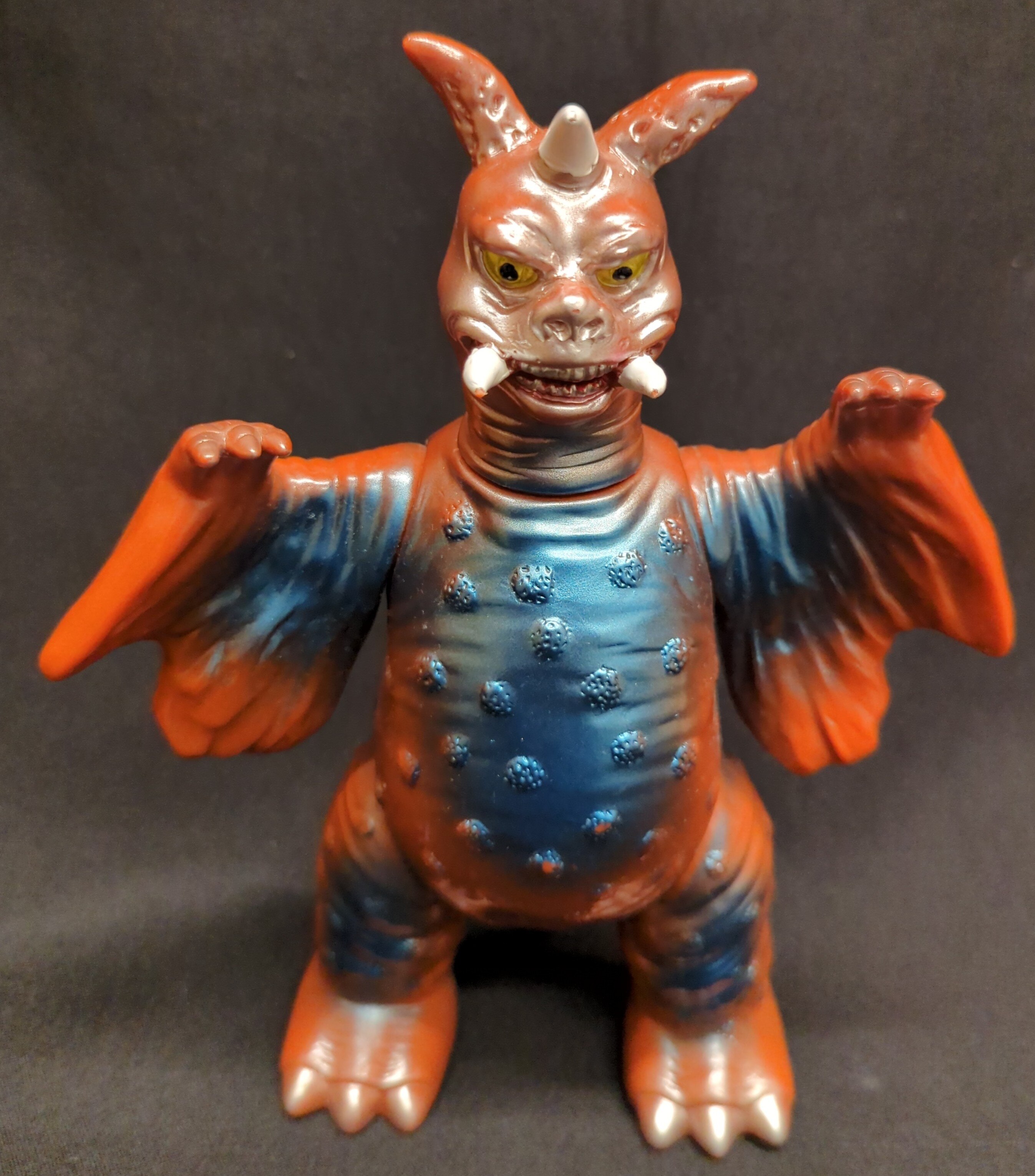 ブルマァク 復刻版怪獣シリーズ ウルトラマン チャンドラー ペギラの頭付/赤茶成型/青メタリック塗装