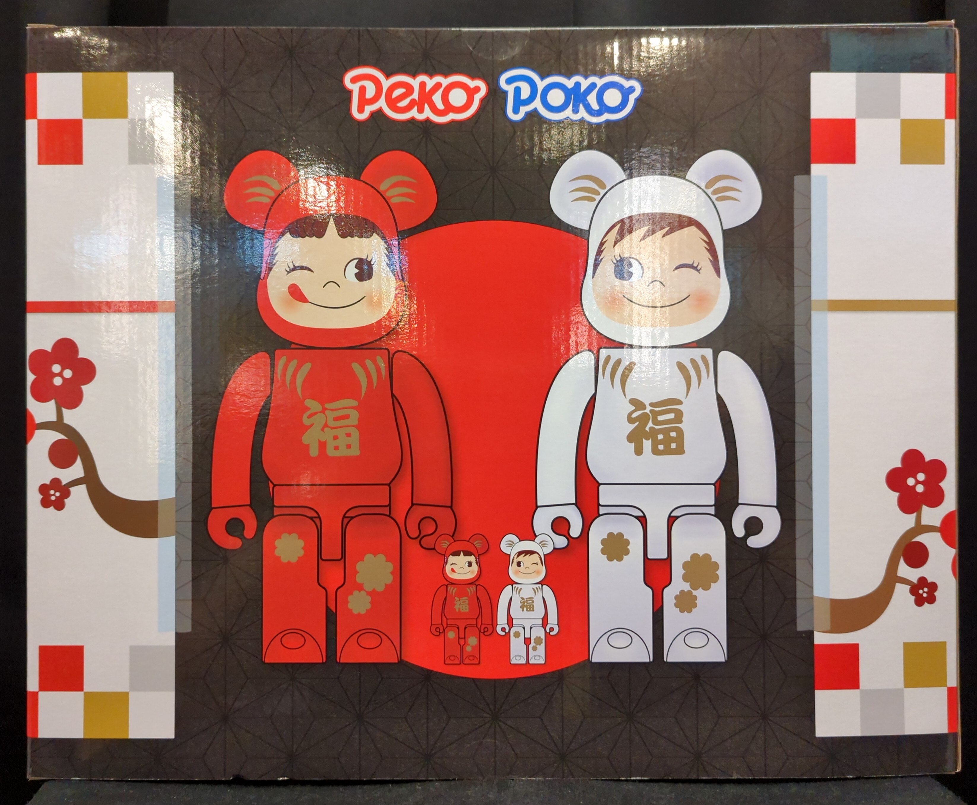 MEDICOMTOY BE@RBRICK 達磨 ペコちゃん & ポコちゃん 100% & 400%(4体