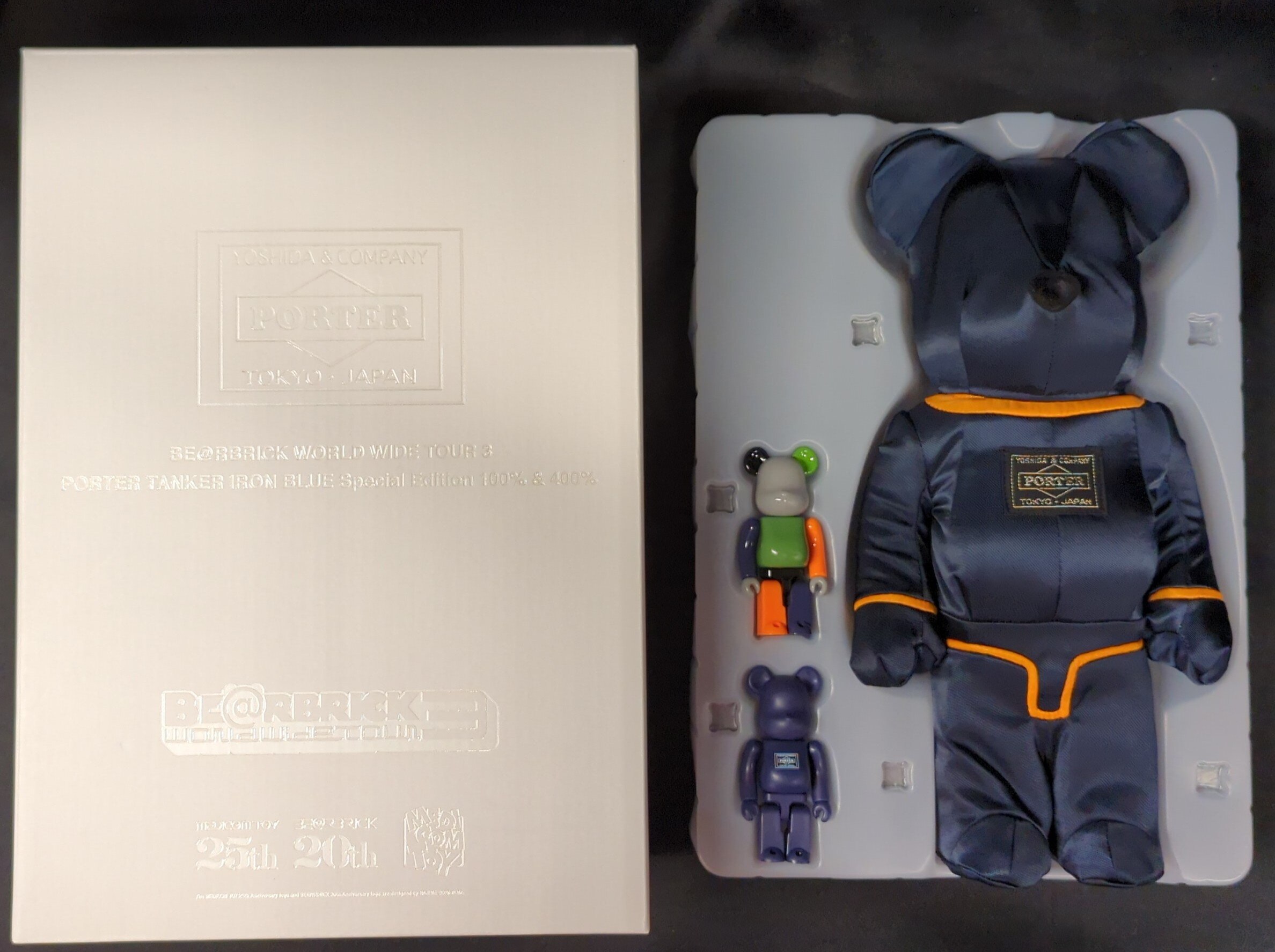 MEDICOMTOY BE@RBRICK PORTER TANKER IRON BLUE Special Edition 100