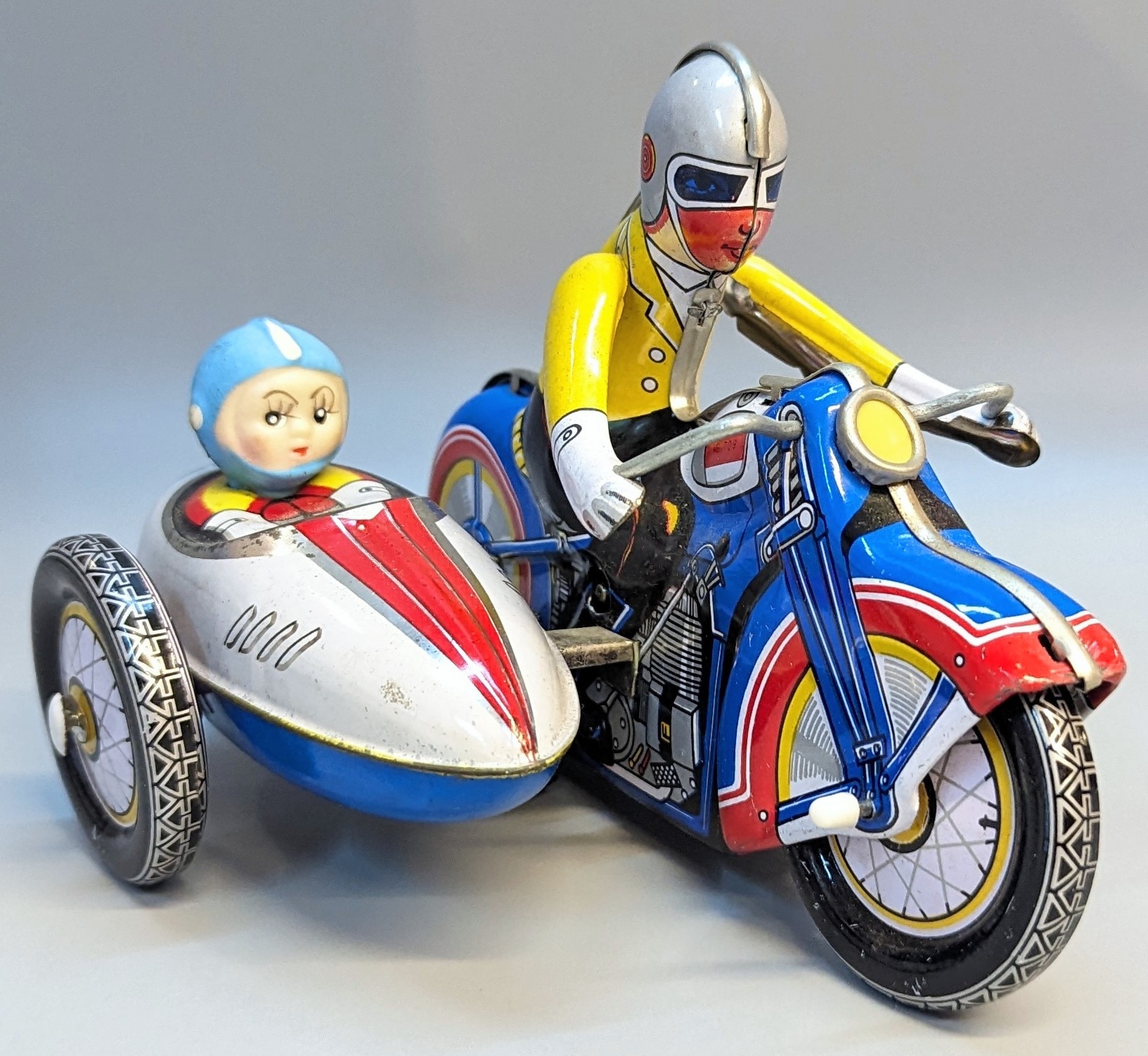バイク　サイドカー　まんだらけ　MS709　中国製　Sidecar　發條/Motorcycle　with　三輪摩托車　ゼンマイ　Mandarake