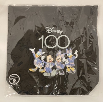 サニーサイドアップ Happyくじ ディズニー Disney100 D賞 集合/ディズニー100 (ブラック) トートバッグ 1