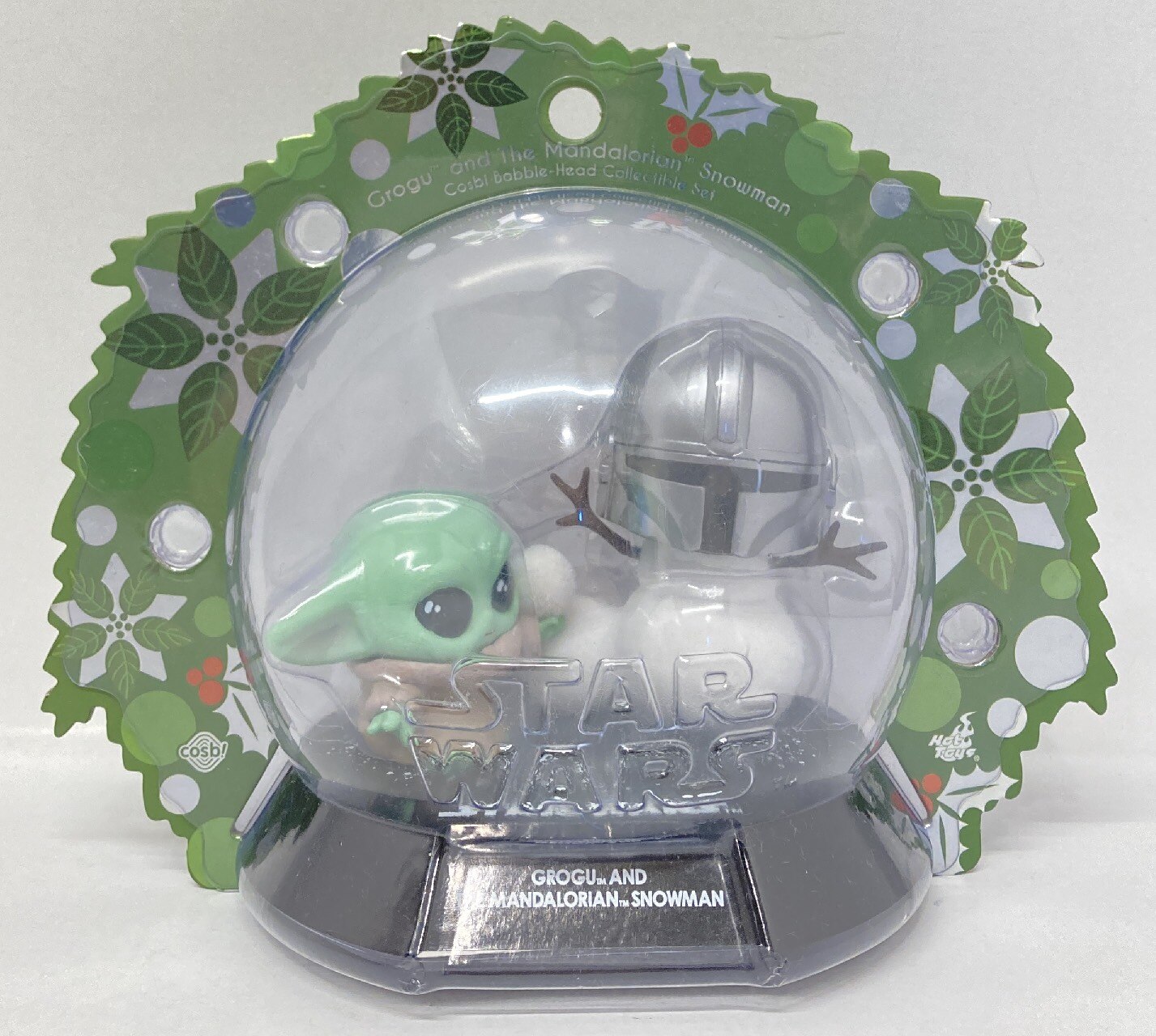 HOTTOYS COSBI BOBBLE HEAD COLLECTIBLE SET GROGU AND THE MANDALORIAN
