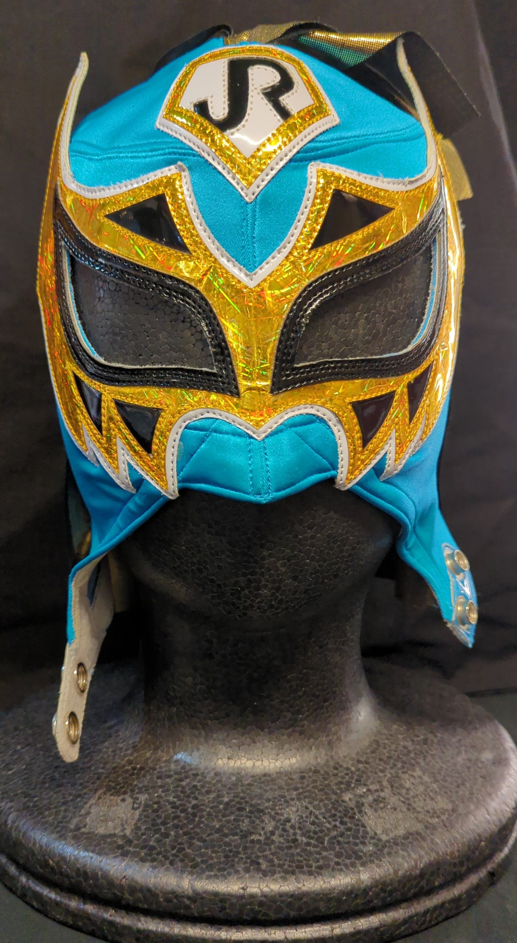 プロレスマスク ブシオ製【ボラドールJr.(青×黒・金特殊ホロフチ