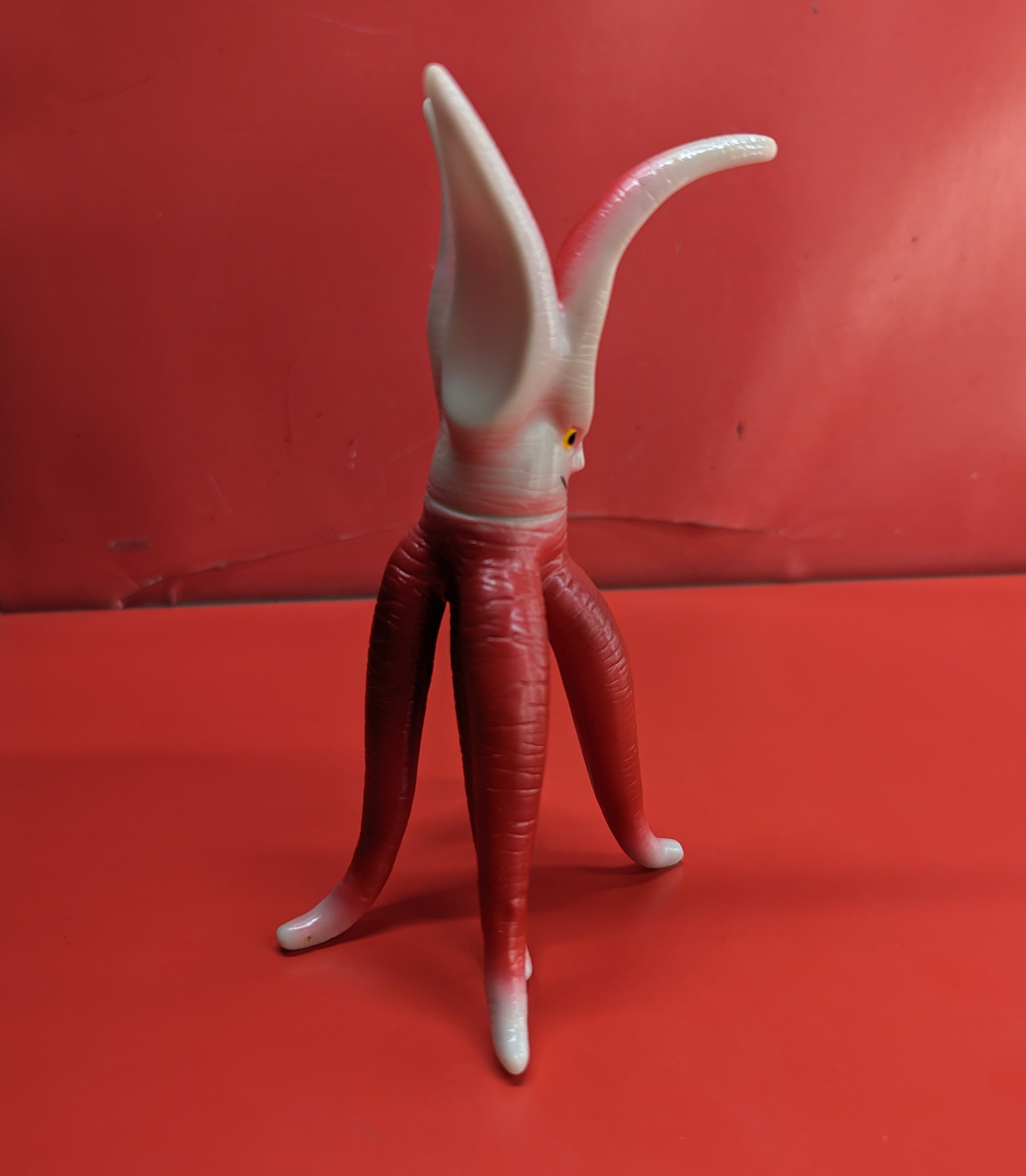 【当店一番人気】 M1号 復刻マルザンソフト怪獣 バイラス(薄灰成型/赤スプレー 特撮