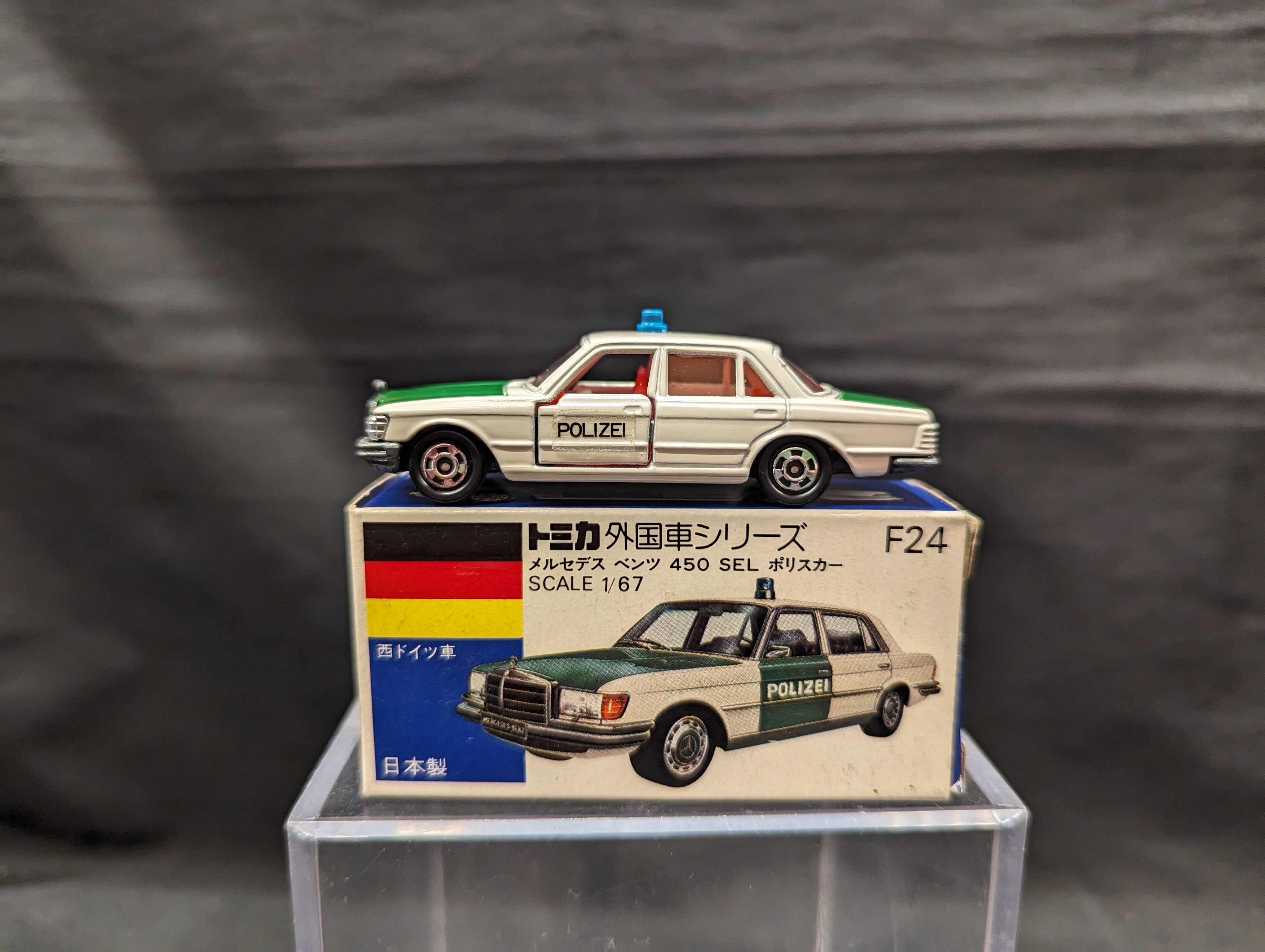 トミー トミカ青箱日本製 メルセデス ベンツ 450 SEL ポリスカー 緑/白/POLIZEIシール F24-1-1 | まんだらけ  Mandarake