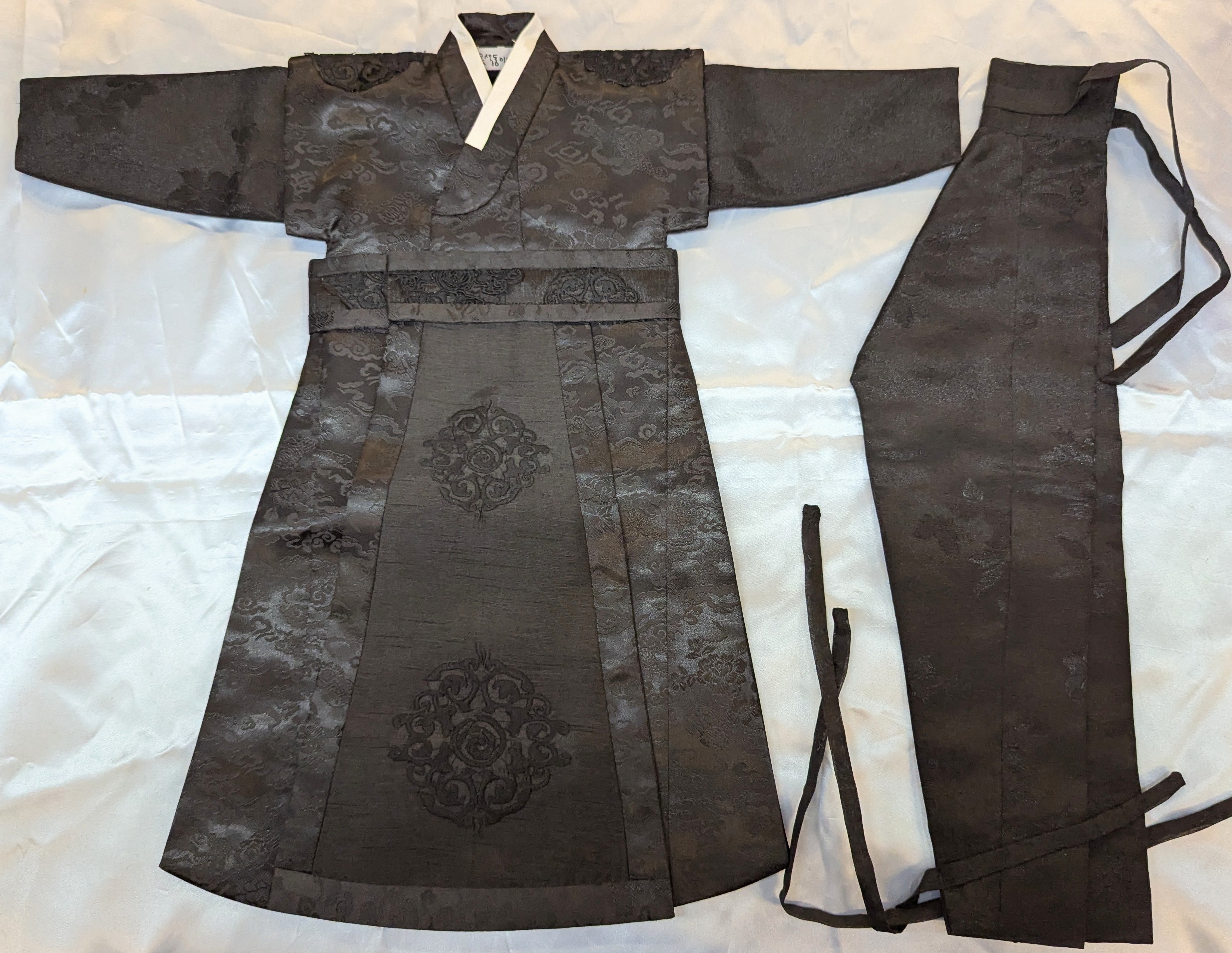 ドール衣装 60cm以上(SD17など) (男性用韓服/黒)
