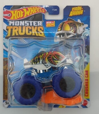 MATTEL HTM56 2024 MONSTER TRUCKS/STRIPES EARNED HTM56 PIRAN-AHHHH 3/4