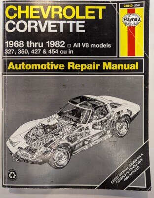 Haynes Automotive Repair Manual CHEVROLET CORVETTE