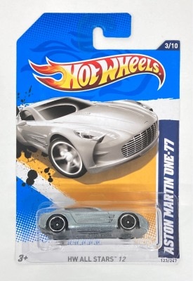 MATTEL HW ALL STARS 12 3/10 HOTWHEELS ASTON MARTIN ONE-77/シルバー 123/247