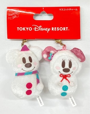 Tokyo Disney Resort Mascot charm Snowman Mickey and Minnie/Bringing you Christmas Cheer!