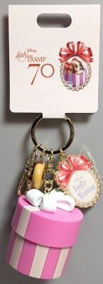 Disney Store Keychain LADY AND THE TRAMP 70TH ANNIVERSARY
