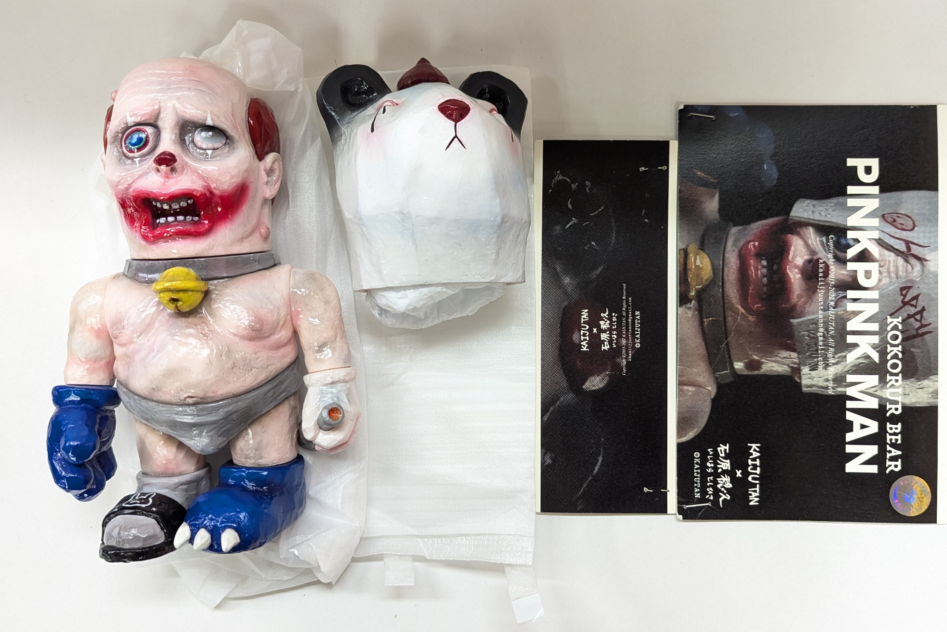 KAIJU TAN ISHIHARA Toshihisa PINKPINK MAN KOKORUR BEAR HEAD SET BLUE