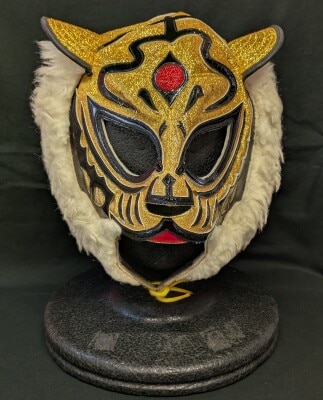 プロレスマスク ブシオ製 【ミル・マスカラス (豹柄生地x金特殊フチ