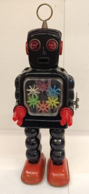 レア 吉屋製 ブリキロボット アトムロボット クランク式フリクション