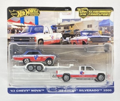 MATTEL HOTWHEELS TEAM TRANSPORT HRV42 '63 CHEVY NOVA/'88 CHEVY SILVERADO 3500 #68