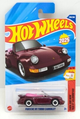 MATTEL HOTWHEELS PORSCHE 911 TURBO CABRIOLET Maloon