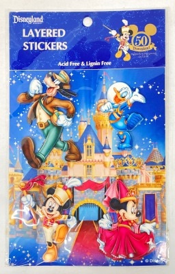 DISNEYLAND RESORT LAYERED STICKERS DISNEYLAND RESORT ミッキー・ミニー・ドナルド・グーフィー 50周年