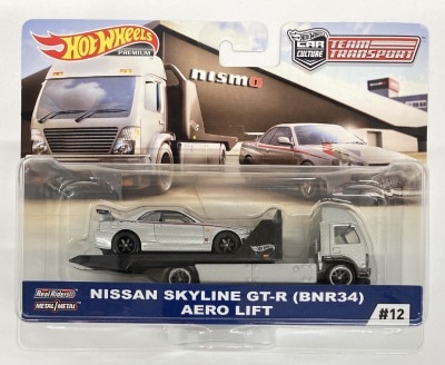 MATTEL HOTWHEELS TEAM TRANSPORT FYT10 NISSAN SKYLINE GTR（BNR34）AERO LIFT #12