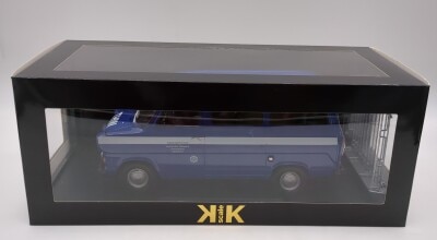 KK scale 1/18 Ford Transit Bus 1965-1970 THW Germany with roof rack darkbl 180468