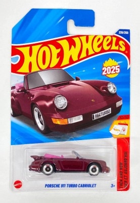 MATTEL HOTWHEELS PORSCHE 911 TURBO CABRIOLET Maloon