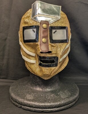 プロレスマスク【オコノミマン(金ラメ×白・黒・金・銀フチ)】タグなし