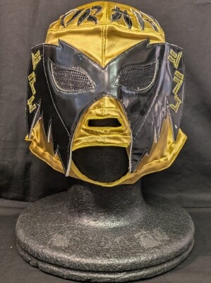 プロレスマスク ブシオ製【ツラコ(金×黒フチ)】タグなし