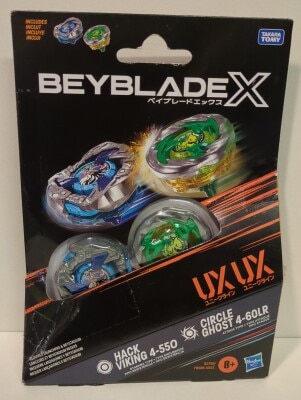 HASBRO BEYBLADE X UX UX HACK VIKING 4-550 & CIRCLE GHOST 4-60LR