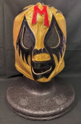 プロレスマスク 【ミル・マスカラス(金ラメ×黒・赤フチ)】 タグなし