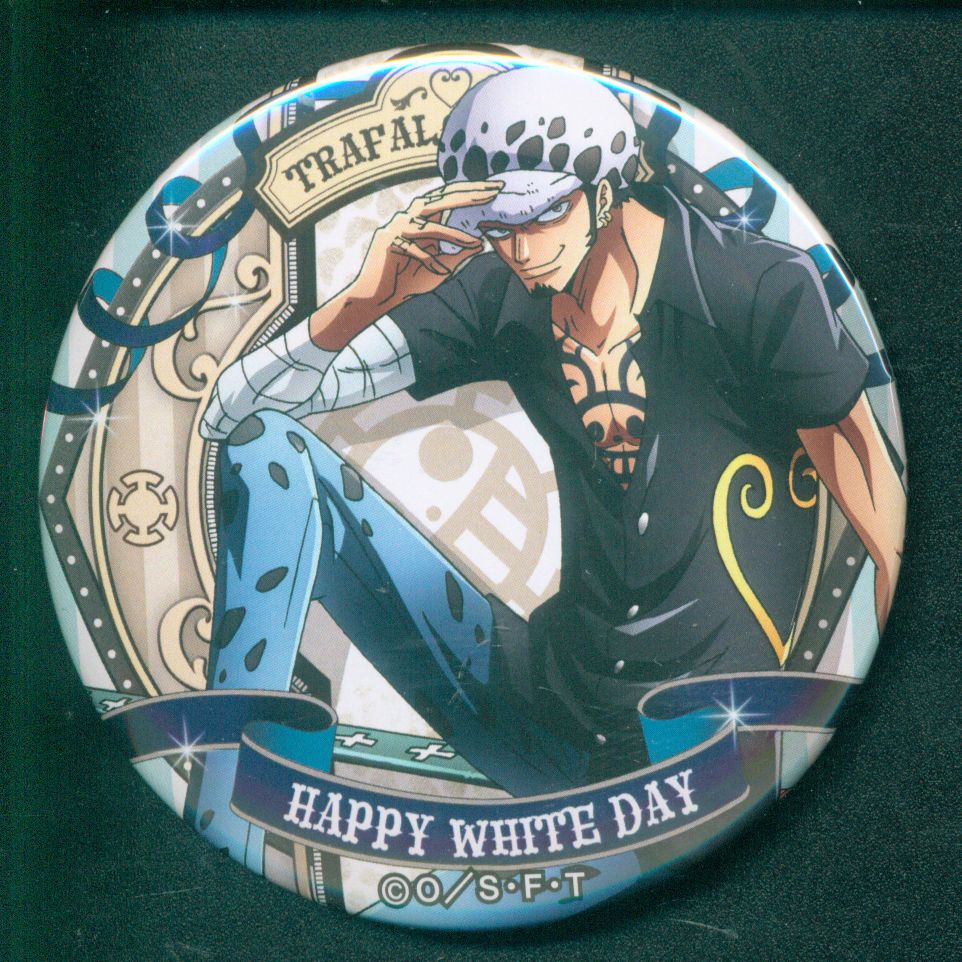 ONE PIECE 輩缶バッジ HAPPY WHITE DAY トラファルガー・ロー