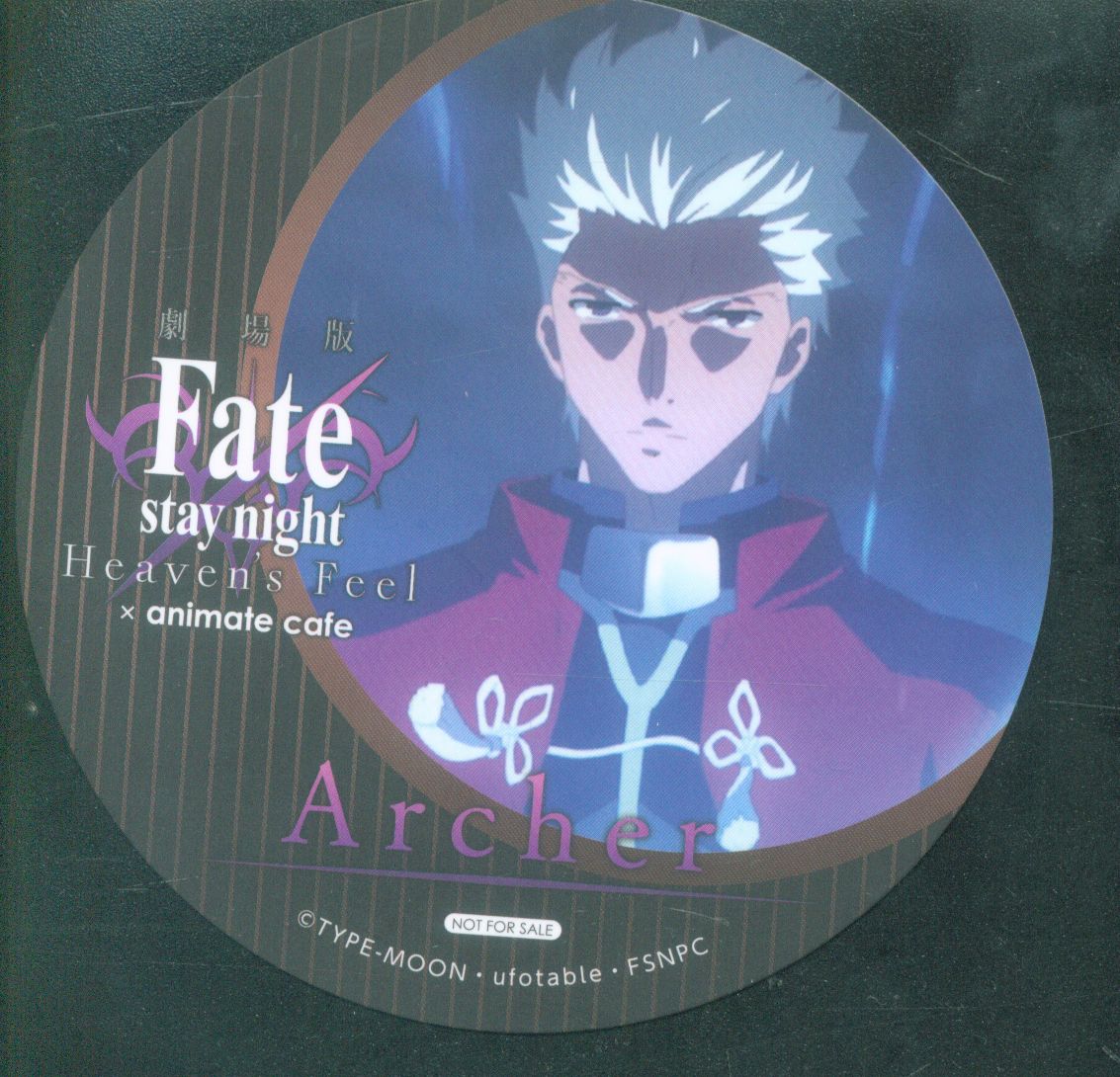 アニメイトカフェ Fate Stay Night Heavven S Feel メニュー注文特典コースター アーチャー まんだらけ Mandarake