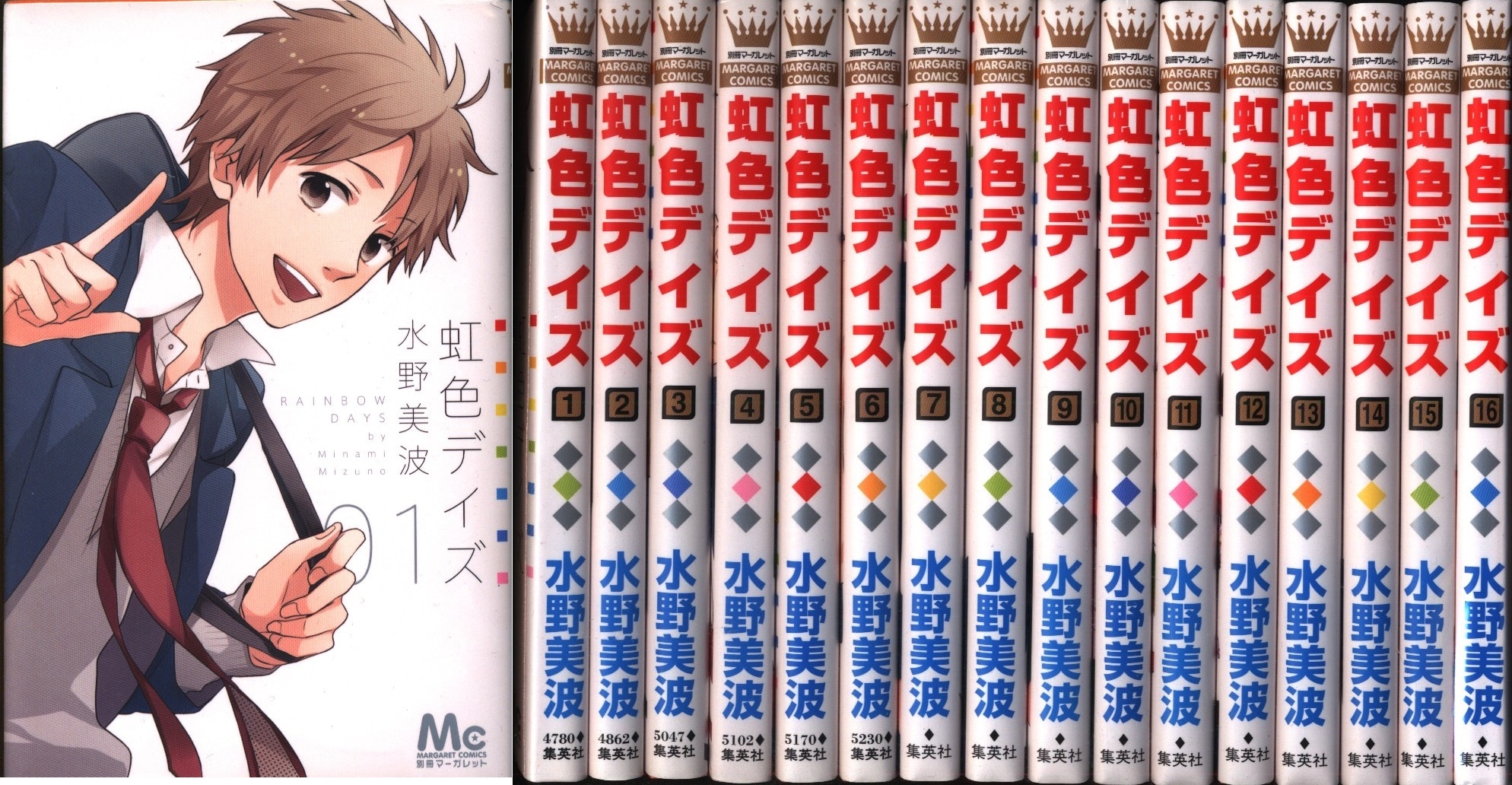 集英社 マーガレットコミックス 水野美波 虹色デイズ 全16巻 セット まんだらけ Mandarake