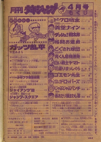 月刊少年ジャンプ 1980年(昭和55年)4月号 | まんだらけ Mandarake