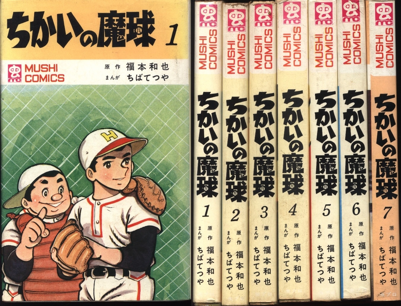 虫プロ商事 虫コミックス ちばてつや・福本和也 ちかいの魔球全7巻