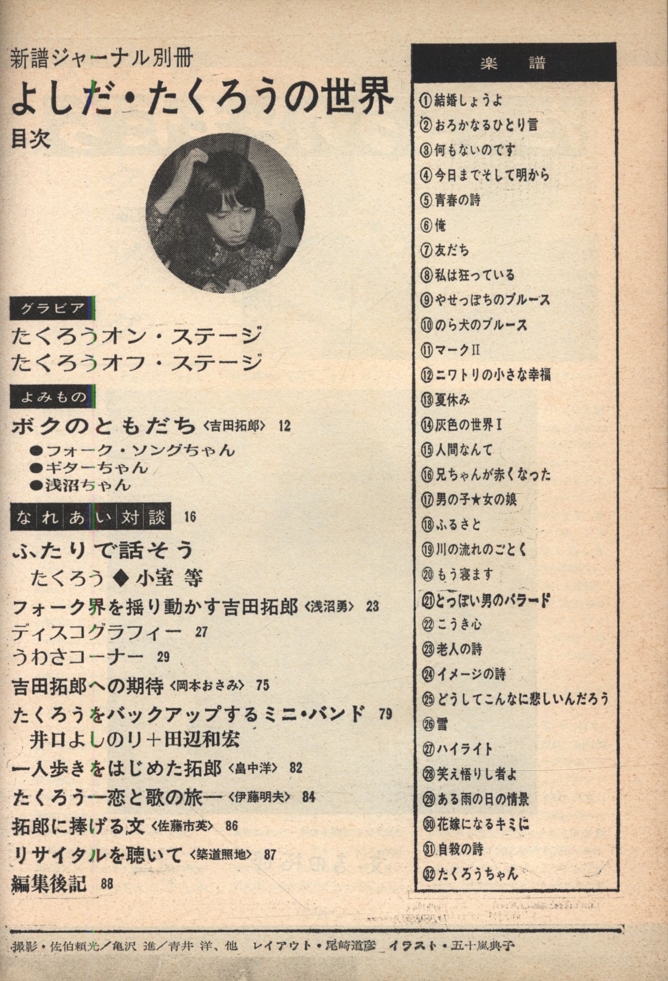 新譜ジャーナル別冊 よしだ たくろうの世界 まんだらけ Mandarake