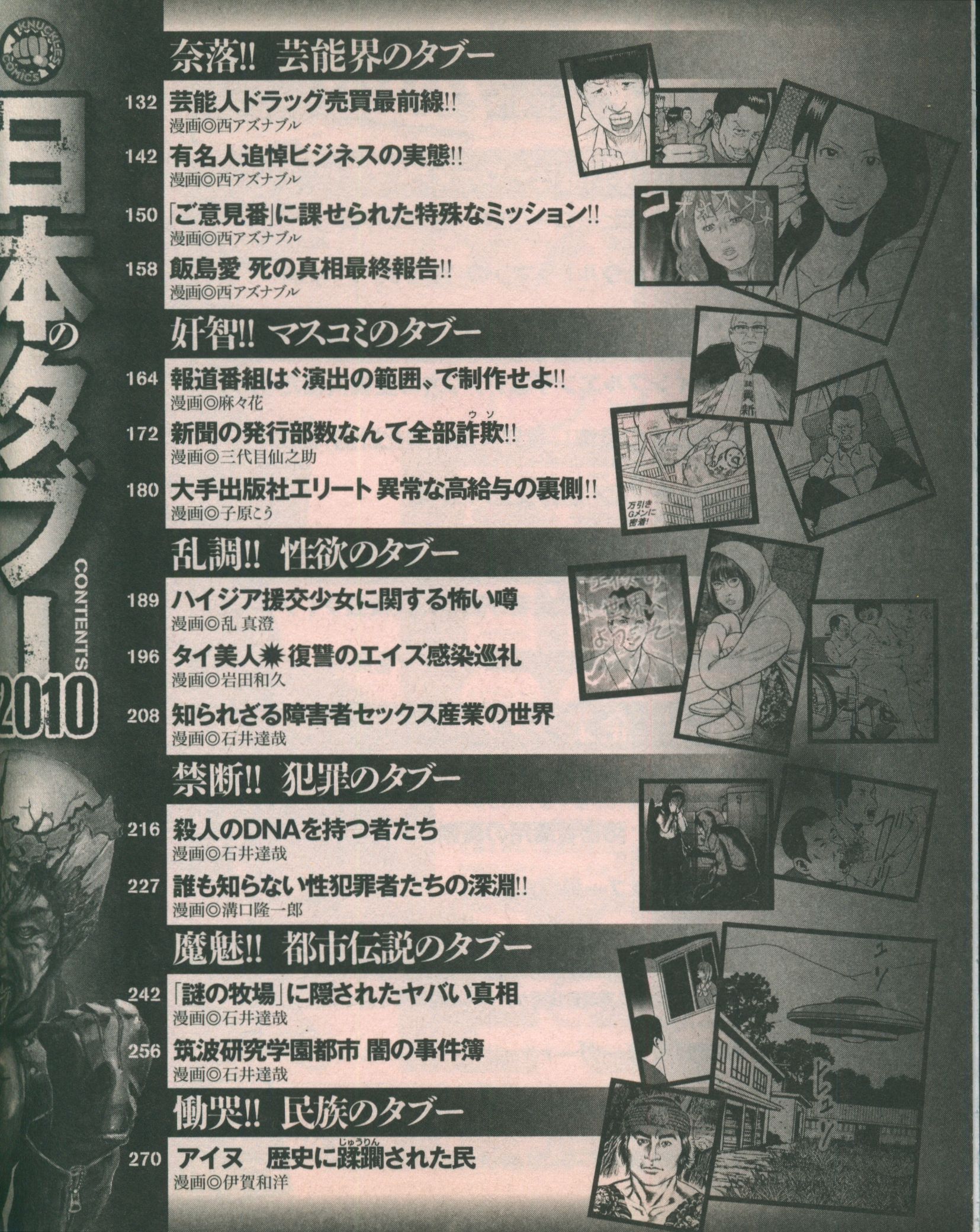 ミリオン出版 アンソロジー 実録 日本のタブー2010 コンビニコミックス  