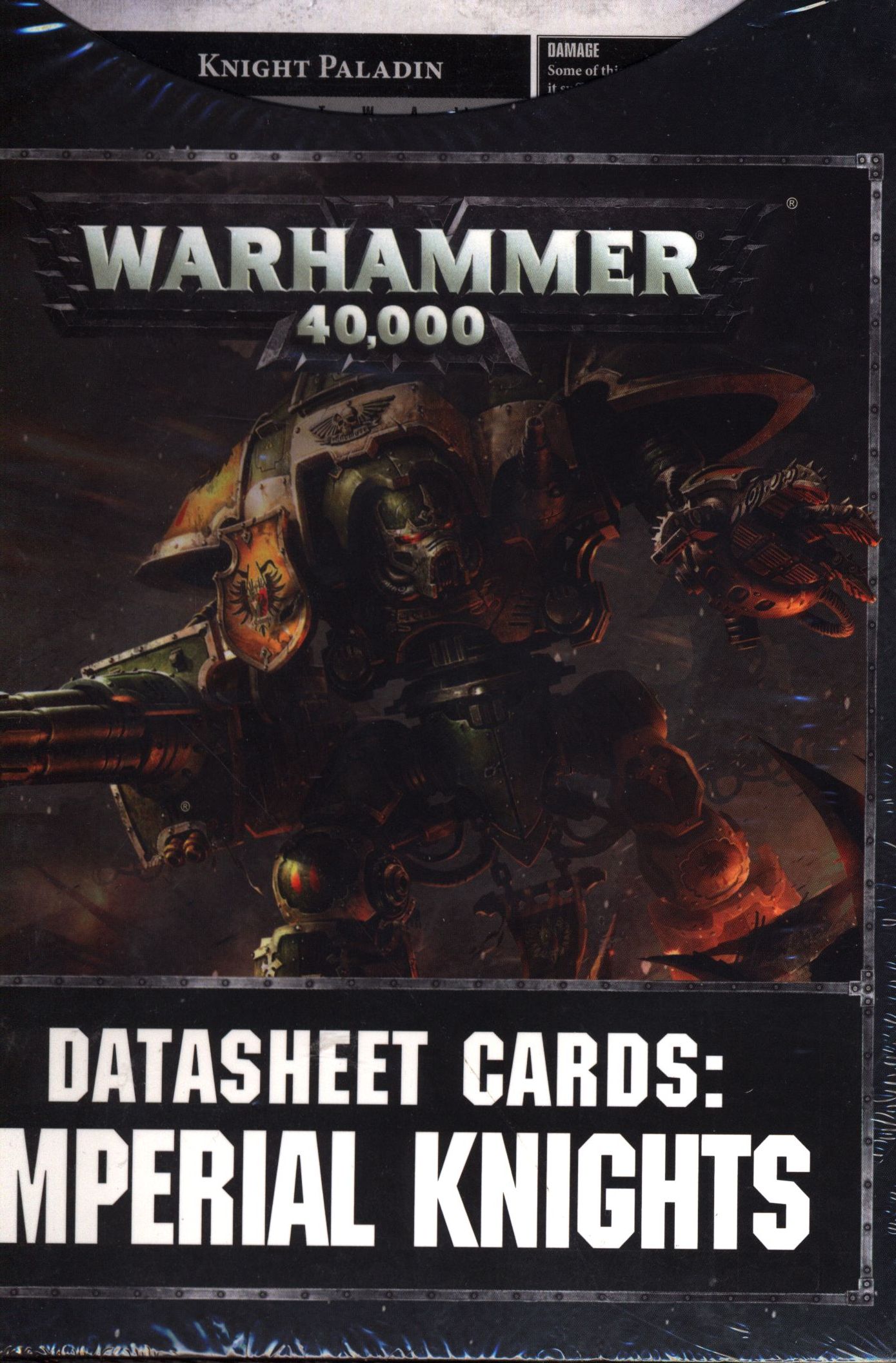 WARHAMMER40000 Imperial Knight Datasheet CardsImperial