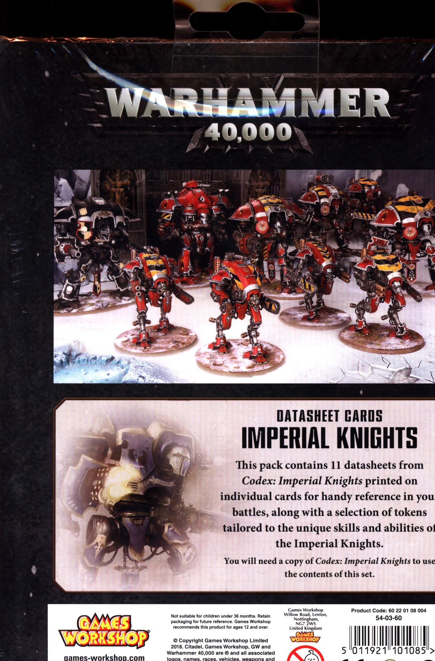 WARHAMMER40000 Imperial Knight Datasheet CardsImperial