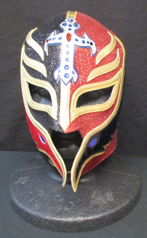 Pro Wrestling Mask Rey Mysterio Jr Red Black Half Lame X Red Black Gold Lame Fuchi Has No Zip Fastener Type Mandarake Online Shop